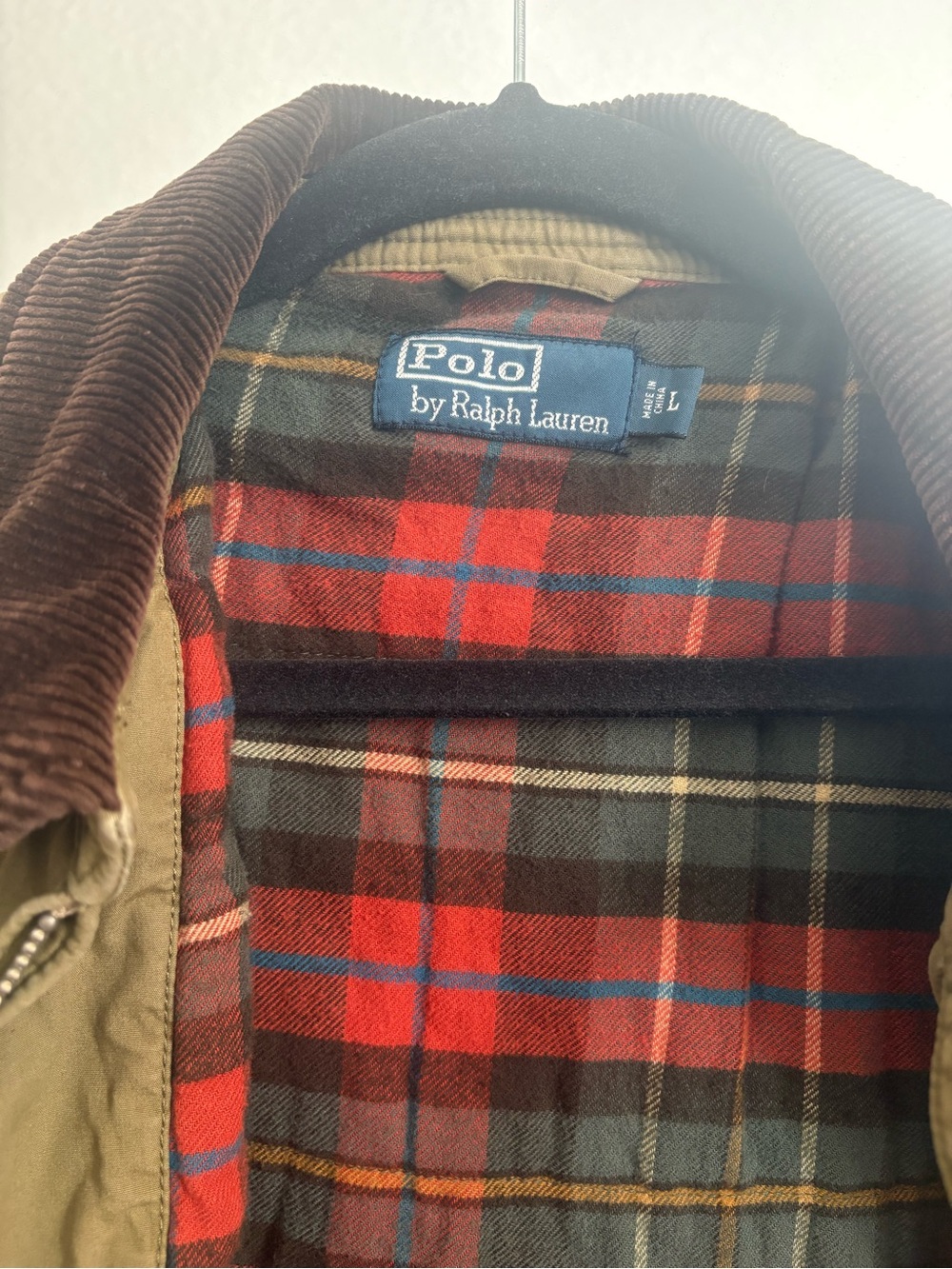 Vintage Polo by Ralph Lauren Men's Olive Corduroy Collar Jacket - Picture 3 of 10
